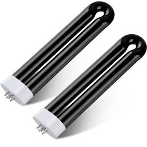 lot 89658 image: Kittmip Zapper Light Bug Zapper Replacement Bulbs Insect Attracting Lamp FUL15W BL U Shaped Twin Tube Fluorescent UV Lamp 7.56 x 1.80 x 0.93 inch (Black,2 Pieces)
