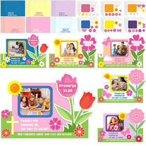 lot 89664 image: DoubleFill 30 Sets Religious Mothers Day Picture Frame Craft Kits for Kids Mothers Day DIY Craft Photo Frame with Stickers for Classroom Home Decor
