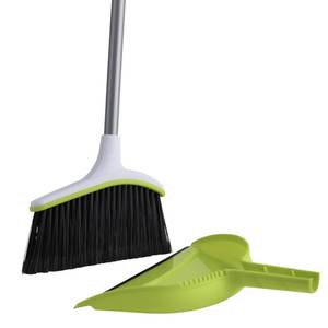lot 89677 image: Casabella Broom & Dustpan Set, 44-Inch Angled Broom with Snap-On Dustpan, Durable Bristles, Innovative Dustpan, Convenient Storage - Perfect for Tile, Wood, and Laminate Floors