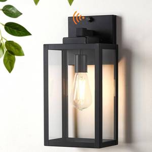 lot 89689 image: CRIRY 15.4 Large Outdoor Exterior Wall Lights for House, Dusk to Dawn Porch Light Exterior Sconce, Waterproof Outdoor Garage Lights Fixture with Clear Glass Shade, E26 Base, Bulb Not Included