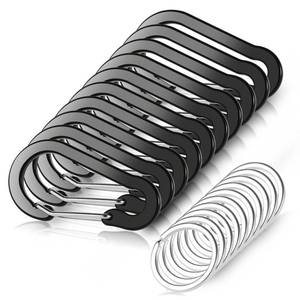 lot 89709 image: 10 PCS Mini Carabiner Clips with Key Rings Aluminum D Shape Locking Carabine Keychain for Camping Traveling Hiking Keychains Keyring Outdoor