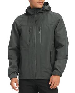 lot 89720 image: CAMEL CROWN Mens Waterproof Shell Jacket Windbreaker Hooded Raincoat Lightweight Outdoor Jackets Grey Large