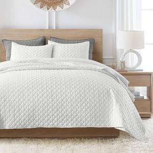 lot 89762 image: HORIMOTE HOME Cream Quilt King Size, Lightweight Quilt for Summer Ultra-Soft Microfiber Modern Style Quilted Clouds Pattern Bedspread Quit Set 3 Pieces (1 Quilt and 2 Pillow Shams)