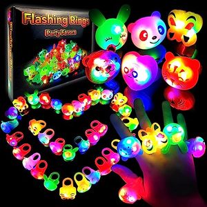 lot 89763 image: Wakestar - 24 Pack LED Light Up Bumpy Rings Party Favors For Kids Prizes Box Toys For Birthday Classroom Rewards Treasure Box Prizes Toys Glow Party Supplies