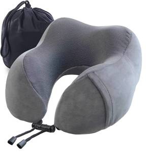 lot 89764 image: YIRFEIKRER Travel Pillow, Best Memory Foam Neck Pillow and Head Support Soft Pillow with Side Storage Bags, for Sleep Rest, Airplane, Car, Family and Travel Use (Dark Grey)