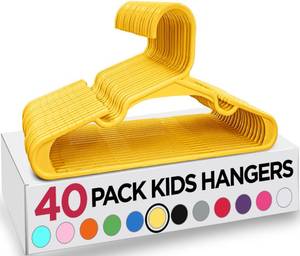lot 89785 image: Utopia Home 40 Pack Kids Hangers - 11.5 Inch Plastic Baby Hangers for Closet - Childrens Hangers for Clothes & Infant Hangers for Closet - Ideal for Everyday Standard Use (Yellow)