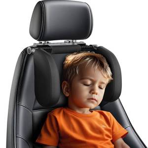 lot 89786 image: zorunowa Car Headrest Pillow, Thickened Memory Foam Road Pal Headrest, Neck Support Pillow, 180° Adjustable Car Headrest, U- Shaped Design, Travel Car Sleeping,Suitable for Kids and Adults (Black)
