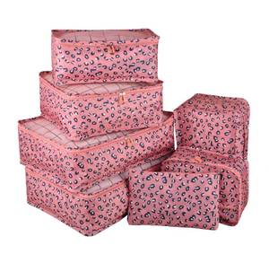 lot 89814 image: Vercord 7 Set Travel Packing Organizers Cubes Luggage Suitcase Organizer Bags Clothes Underwear Cube Shoe Pouch Pack Pink Leopard