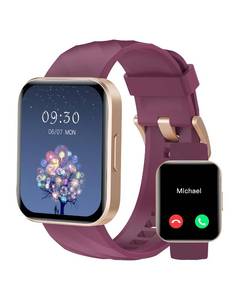 lot 89823 image: RUIMEN Smart Watches for Women Men (AnswerMake Calls) Compatible with iPhoneAndroid Phones, 1.85 HD Screen Fitness Tracker Heart Rate Monitor 100 Sports Tracker Watch Waterproof (Purple)