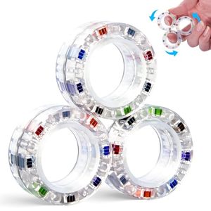 lot 89824 image: 3pcs Magnetic Fidget Spinner Rings Toys for Adult- Anxiety Relief, ADHD Therapy Magnets for Teens and Kids