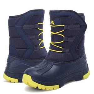 lot 89827 image: Yeerovan Snow Boots Winter Outdoor Waterproof Slip Resistant Cold Weather Girls Boys Shoes(T5 BlueYellow 39)