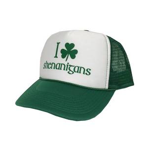 lot 89838 image: P&B I Shamrock Shenanigans, Irish St Patricks Day Campaign Adjustable Unisex Hat Cap (GreenWhiteGreen)