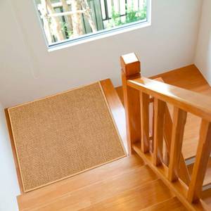 lot 89862 image: Natural Linen Soft & Comfortable Stair Treads for Wooden Steps Indoor, Stair Treads 30 x 8 Inch - Stair Runners - Machine Washable Wood Staircase Step Treads - Anti Slip Carpet Stair Treads�