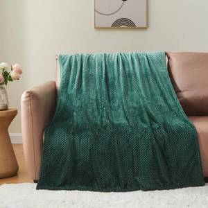 lot 89866 image: NEWCOSPLAY Super Soft Throw Blanket Ombre Forest Green Premium Silky Flannel Fleece Leaves Pattern Lightweight Bed Blanket All Season Use (Ombre Forest Green, Throw(50x60))