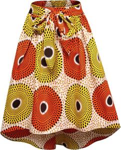 lot 89874 image: Alina Belle Women African Print Skirt Ankara Skirt with Sash (Color A, Large)