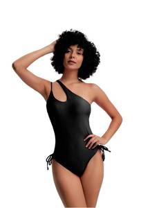 lot 89913 image: KEXUENIE Womens One-Piece Swimsuits Sexy One Shoulder Swimsuit Tummy Control Triangle High Cut Bathing Suits Black Size 16