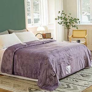 lot 89947 image: JETS HOME Heated Blanket Queen 84x90 - ETL&FCC Certified Flannel Electric Blanket Machine Washable Heating Blanket with 4 Heating Levels 10 Hours Auto-Off Overheating Protection (Purple)