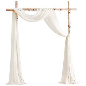 lot 89974 image: Floroom Wedding Arch Draping Fabric 2 Panels 20Ft Ivory Chiffon Fabric Drapes Arbor Drapery Wedding Ceremony Reception Swag Decorations
