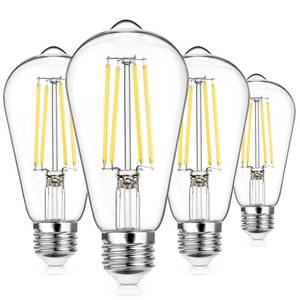 lot 89991 image: MAXvolador Vintage LED Edison Bulb Dimmable 60W Equivalent 850 Lumens, 6W Edison Light Bulbs 4000K, Antique ST58 LED Filament Bulb E26 Base, Pack of 4