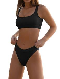 lot 90083 image: High Waisted Bikini for Women Tummy Control Bottoms Push Up Crop Top Swimsuit 2 Piece High Cut Teens Girls Bathing Suits