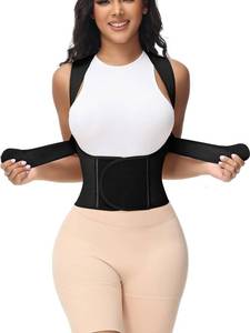 lot 90085 image: SHAPSHE Waist Trainer for Women Short Torso Waist Cincher Wrap Waist Trainer Back Support with Adjustable Shoulder Strap Black