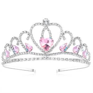 lot 90106 image: Lovelyshop Enchanting Pink Heart Tiara for Little Girls for Princess Parties and Costume Dress-Up