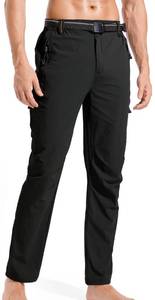 lot 90107 image: WENRONSTA Mens Hiking Work Cargo Pants Quick-Dry Lightweight Waterproof 6 Pockets Outdoor Mountain Fishing Camping Pants W1 Black L