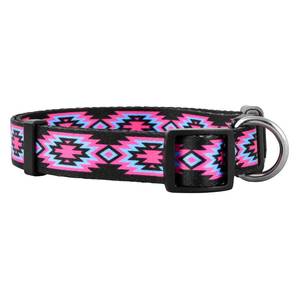 lot 90203 image: Native Pup Western Dog Collar, Cute Designer Aztec Tribal Pattern, Male Female (Large, Pink)