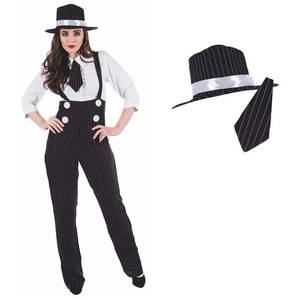 lot 90210 image: fun shack 20s Mobster Costume, 1920s Gangster Costume Women, Gangster Costumes Women, Gangster Halloween Costumes Women, Mafia Outfit, Medium