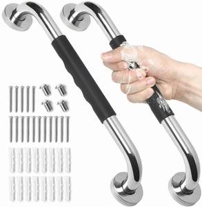 lot 90227 image: 2 Pack Grab Bars for Bathroom, 16 Inch Anti Slip Bathroom Handicap Grab Bars for Showers, Safety Bath & Shower Grab Bar for Seniors, Shower Handles for Elderly, Tesuchan