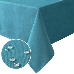 lot 90234 image: H.VERSAILTEX Linen Textured Table Cloths Rectangle 60 x 120 Inch Premium Solid Tablecloth Spill-Proof Waterproof Table Cover for Dining Buffet Feature Extra Soft and Thick Fabric Wrinkle Free, Teal
