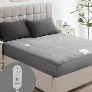 lot 90304 image: Guohaoi Heated Mattress Pad Full Size - Coral Fleece Electric Heated Mattress Pad with Single Controller,5 Heat Setting,10-Hour Auto-Off,Perfect for Cold Sleepers-Fits 21 inches,75x54, Gray