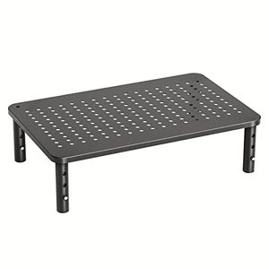 lot 90343 image: HUANUO Monitor Stand, Monitor Stand Riser 3 Height Adjustable, Monitor Riser with Airflow Vents, Laptop Stand for Desk, Laptop Riser, Desk Organizer for Monitor, 15.6 Laptop, PC, Printer