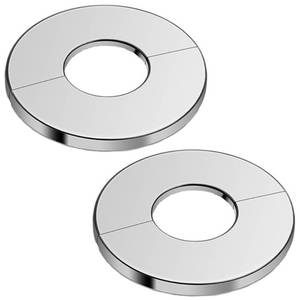 lot 90347 image: 2Pcs 3.97101mm Wall Split Flange, Stainless Steel Round Escutcheon Plate Cover Water Pipe Cover, Silver