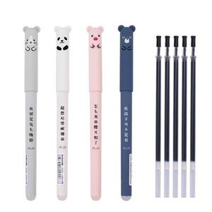 lot 90382 image: MIATTCLD 4pcs 0.35mm Erasable Gel Pens  5pcs Replacement Refills, Cute Kawaii Cartoon Cat Pig Bear Panda Animal Gel Ink Black Pen Ballpoint for Writing Note (4)