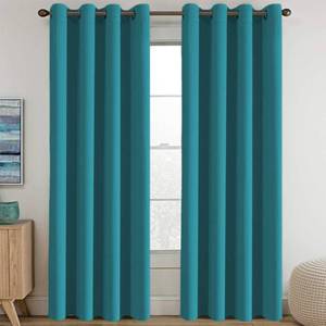 lot 90402 image: H.VERSAILTEX Window Treatment Blackout Curtains for Living Room Thermal Insulated Energy Saving Patio Door Curtains Grommet Panles, Room Darkening Curtain Turquoise Blue (Set of 1 Panel), 52W x 96L