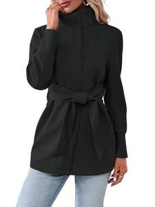 lot 90405 image: Ladiyo Womens Casual Jacket Belted Fashion Trench Coat Button Soft Dressy Outerwear Cute Warm Overcoats Tops XL