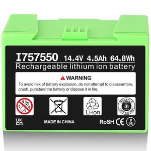 lot 90408 image: JIALIPOK 14.4V 4500mAh i7 Replacement Lithium Battery for iRobot Roomba e5 e6 e5150 e5152 e6198 and i3 3150 i3 3550 i4 4150 i4 4552 i6 I7 i7158 i7 7150 7550 ABL-D1 4624864