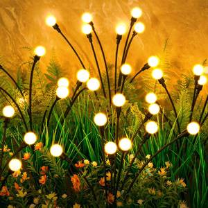 lot 90411 image: ASMAD Solar Garden Lights, 8 Pack 64 LED Solar Outdoor Lights, Outdoor Decorations Lights, Solar Swaying Lights, Firefly Lights for Patio Pathway Outdoor Decor, Big Bulb Solar Swaying Light