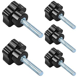 lot 90418 image: GLIDESTORE M8 x 40mm Thread Replacement Star Hand Knob Tightening Screw Hand Tightening Knob Quick Removal Replacement Parts for Umbrella Base Replacement Knob (5-Pack)