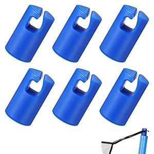 lot 91749 image: Geelin 6 Pcs 1 Inch Trampoline Net Pole Cap Trampoline Replacement Parts Trampoline Enclosure Pole Caps Plastic Trampoline Safety Net Pole Top Holders for Flat Steel Sheet Top Ring System, Blue