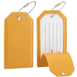 lot 91773 image: Meedo Luggage Tags for Suitcase, 2 Pack Leather Luggage Tags Travel Luggage Tags Suitcase Tags with Full Privacy Protection Stainless Steel Loop for Women Men