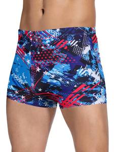 lot 91789 image: K898 Mens Square Leg Swimming Jammer Shorts UPF50,Men Swimsuit Swim Jammers Fabric Shape Retention (Colorful Blue A,M)