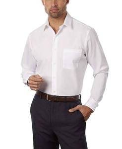 lot 91797 image: Van Heusen Mens Dress Shirt Fitted Poplin Solid, White, 18 Neck 32-33 Sleeve