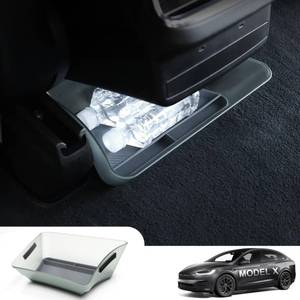 lot 91799 image: BEEGROW Rear Center Console Organizer Tray for Tesla Model X 2023 2022, Backseat Storage Box with Silicone Pad fits Model X Interior Accessories (Grey)