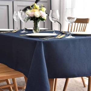 lot 91805 image: maxmill Jacquard Table Cloth Swirl Pattern Spillproof Wrinkle Resistant Heavy Weight Soft Tablecloth for Kitchen Dinning Tabletop Decoration Outdoor Picnic Rectangle 52 x 70 Inch Navy Blue