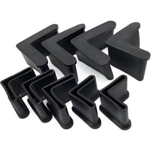 lot 91811 image: 16 Pcs 1 x 1 (25mm x 25mm) L Shaped Rubber Angle Iron Caps, Furniture Angle Iron Foot Pads Furniture Rubber Leg Covers, Black