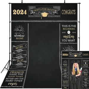 lot 91837 image: Mocsicka Graduation Backdrop 2024 Graduation Party Background Graduation Prom Photo Backdrop Congratulations Graduates Photography Background (5x7ft)