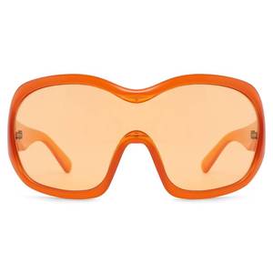 lot 91844 image: Oversized Trendy Wrap Around Sunglasses for Women Men - Cool Concert Orange shades 2000s Retro Round Big Shield Glasses