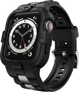 lot 91845 image: GELISHI Bands Compatible for Apple Watch Band 41mm 40mm 38mm, Men Sport Rugged Band with Protective Case for Watch Series 9 8 7Series 6 SE 5 4 3, Black